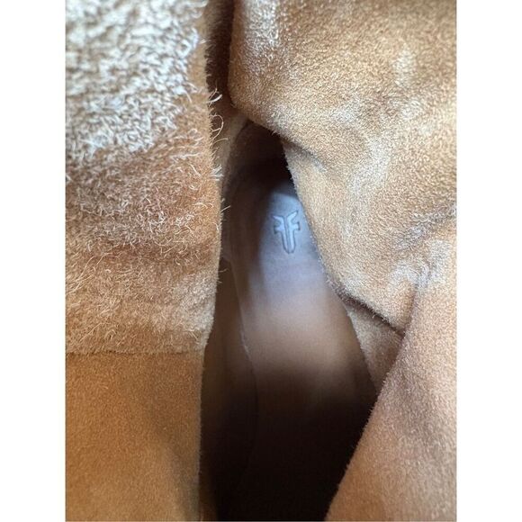 Frye Ricki Ring Fold Back Soft Leather Bootie size 7.5 Cream Tan - Picture 9 of 11